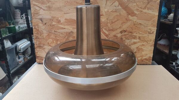 Ancienne suspension space age djikstra plexi & alu reglable vintage