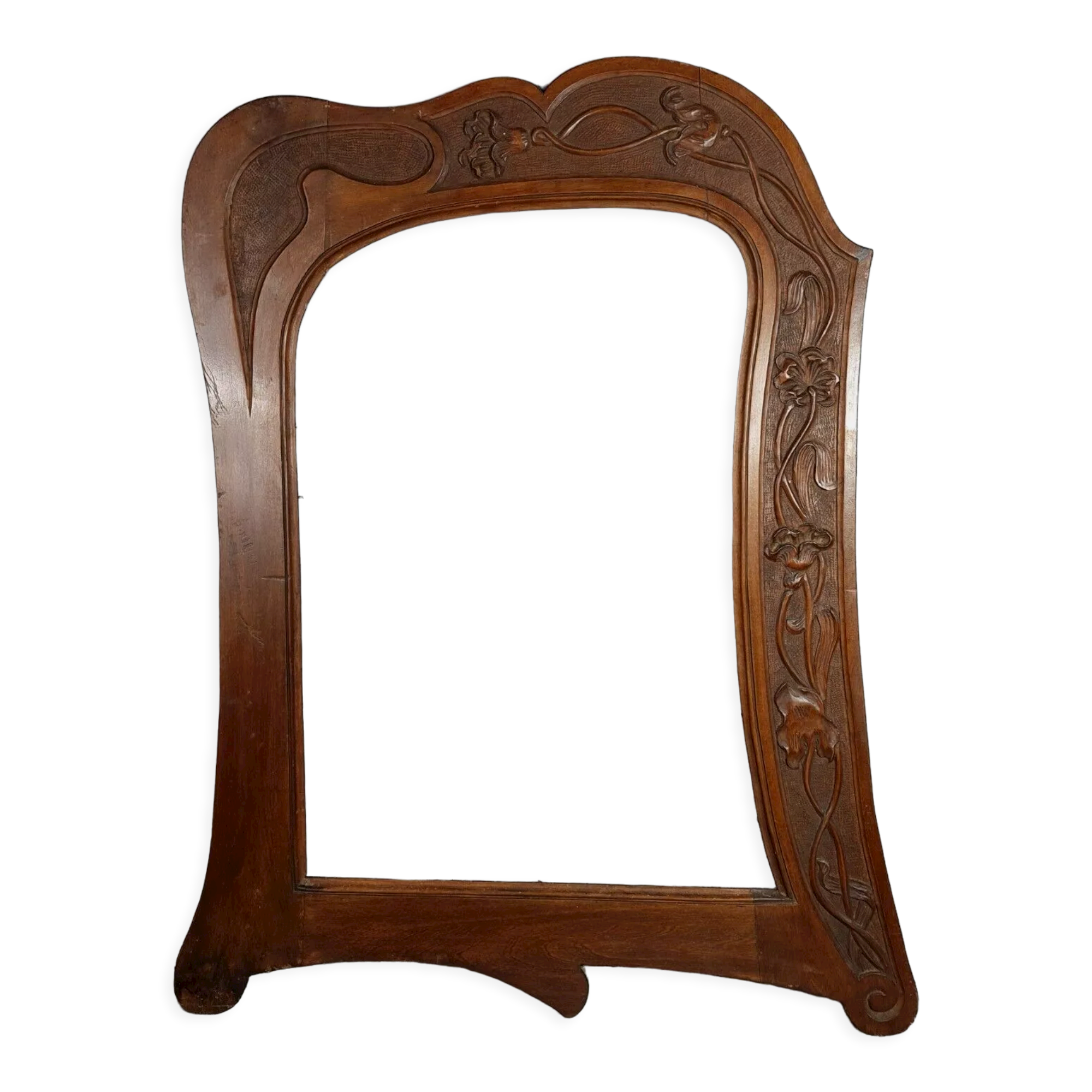 Art Nouveau frame carved wood 73x60 cm, foliage 55.5x36 cm for mirror SB