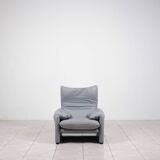 „Maralunga“ leather lounge chair by Vico Magistretti for Cassina, Italy