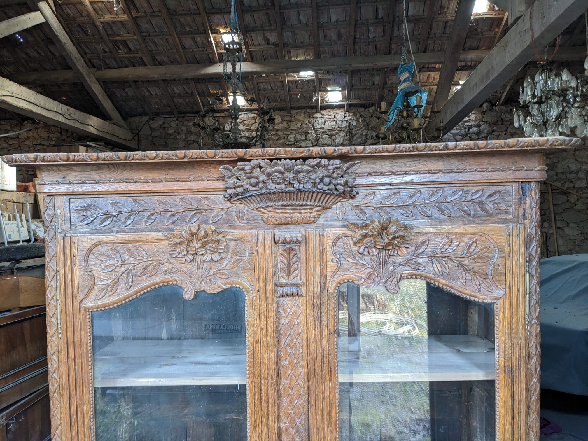 18th century Normandy oak wedding wardrobe