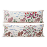 Set of 2 embroidered decorative cushion covers 46x136 cm