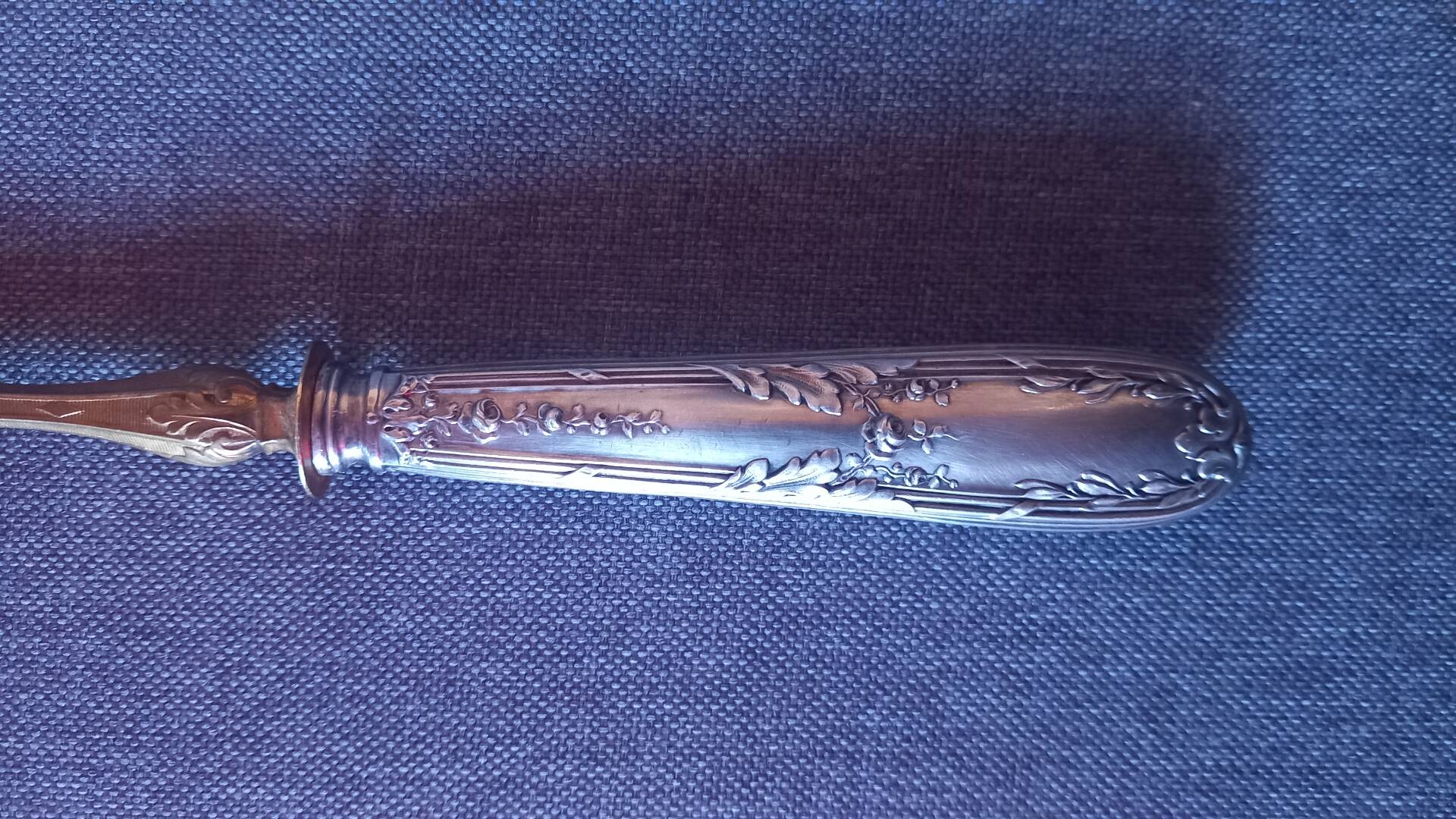 Silver and vermeil openwork art nouveau pie server