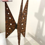 Impressive brutalist 3 candle holder