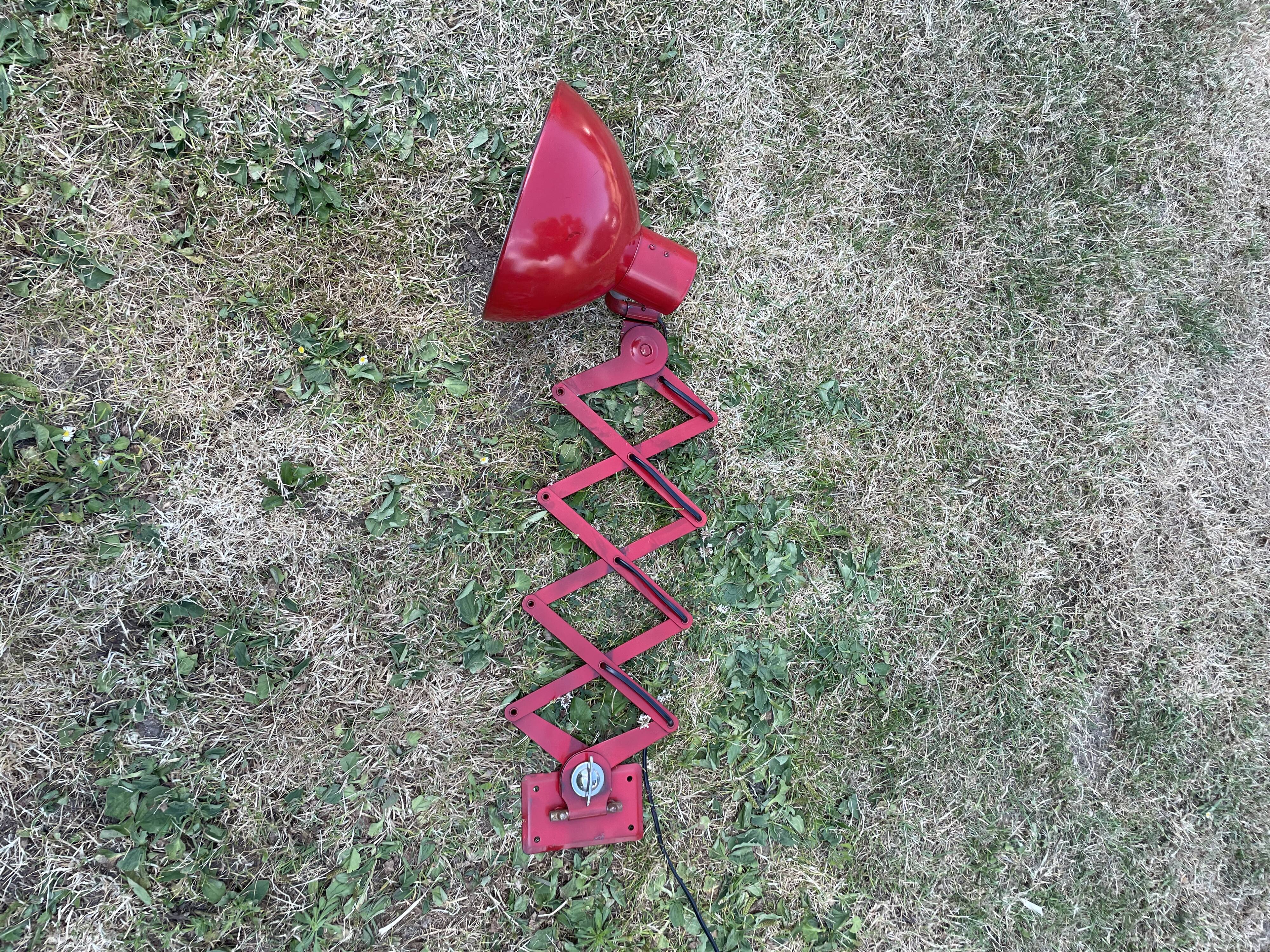 Vintage pantograph wall lamp 1950 red