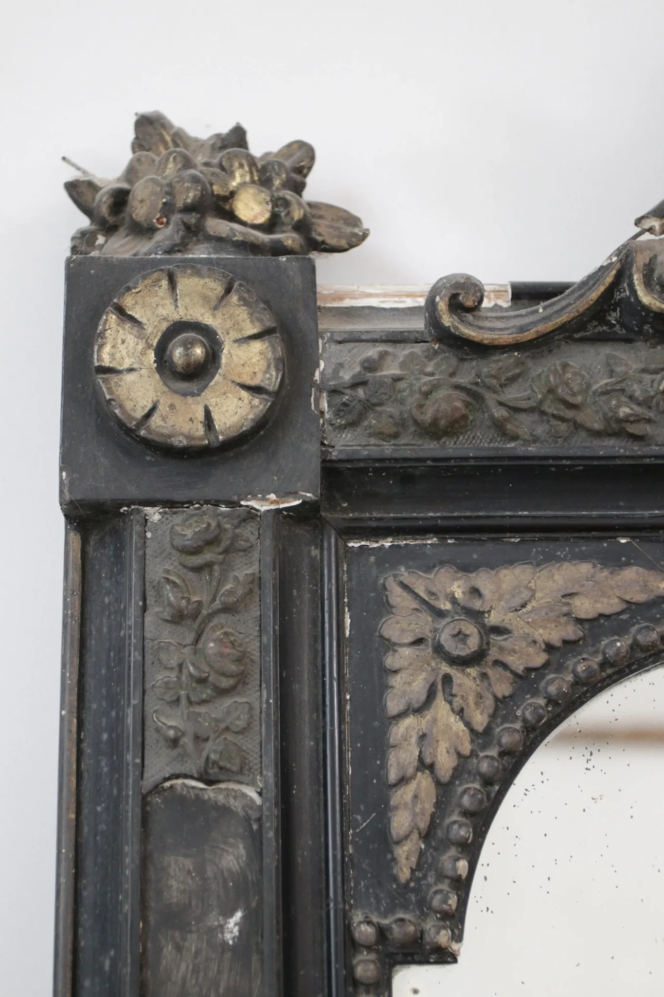 Antique 19th-century mirror with griffins and console table