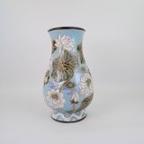 Large ceramic vase with floral pattern
