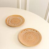 Pair of ceramic dessert plates, Niderviller, Fauve model, 1960