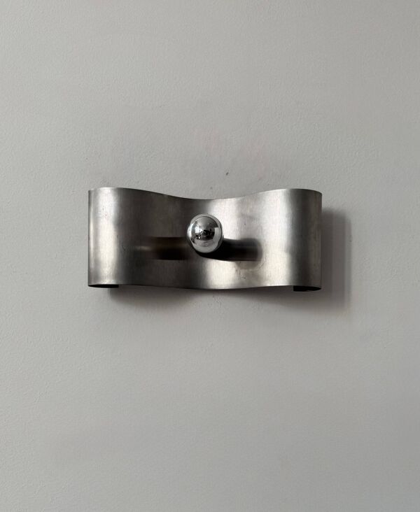 Applique vintage, métal brossé, France, 1970