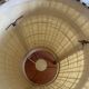Vintage handcrafted lamp in woven wool and wood veneer