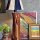 Free-form solid wood pose lamp in 1950s