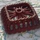 Fruit bowl in red slip, square shape, enamelled ceramic, old