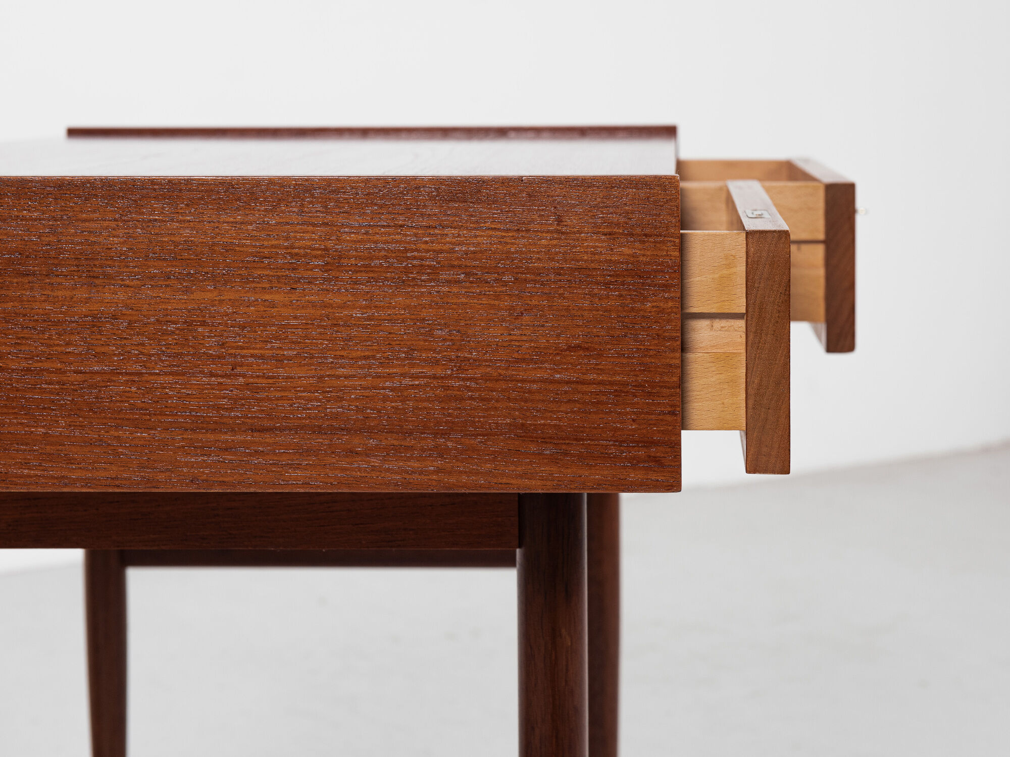 Midcentury danish compact desk with 2 drawers in teak 1960s