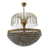 Grand lustre à pampilles italien des années 70