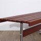 Banc à lattes danois en teck et metal 1970