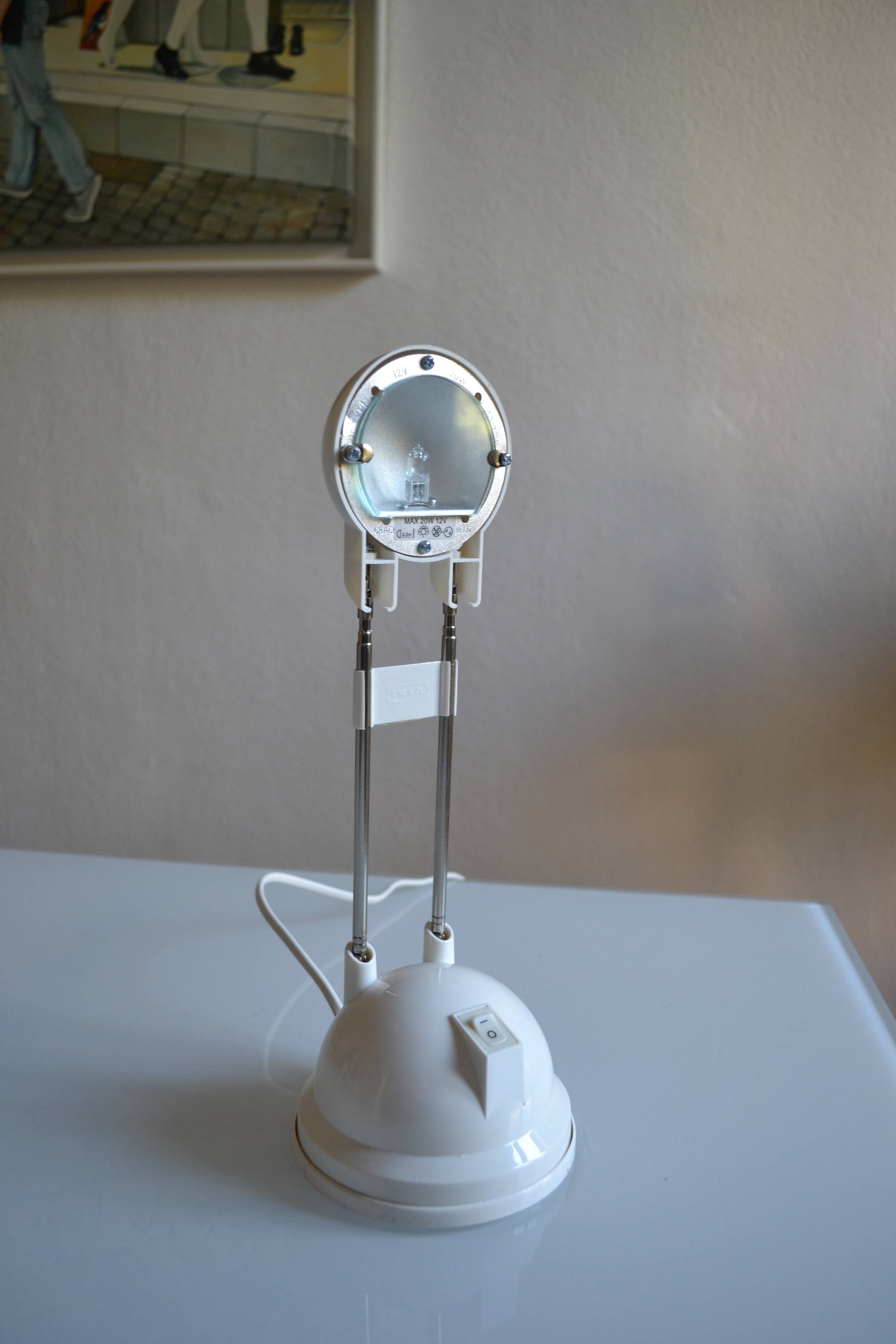 Lampe vintage 1990 Ikéa Espressivo blanc ** Neuve de stock **
