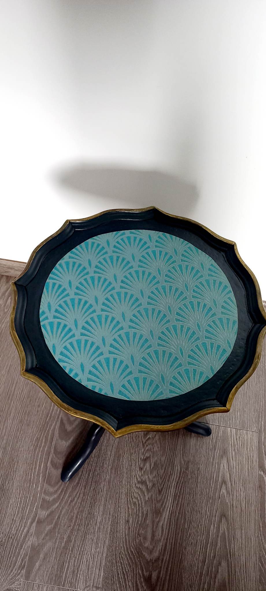 Vintage pedestal table restyled