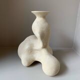 Vase grès blanc brut