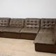 Vintage modular patchwork leather sofa, 1970s