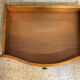 Cherry half-moon console with drawer and bottom shelf