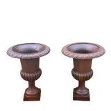 Médicis cast iron vases (the pair) Height 74 cm