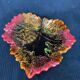 Ceramic leaf-shaped dish by vintage old Vallauris