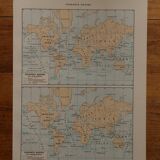 Original lithograph on currents (atmospheric and marine)