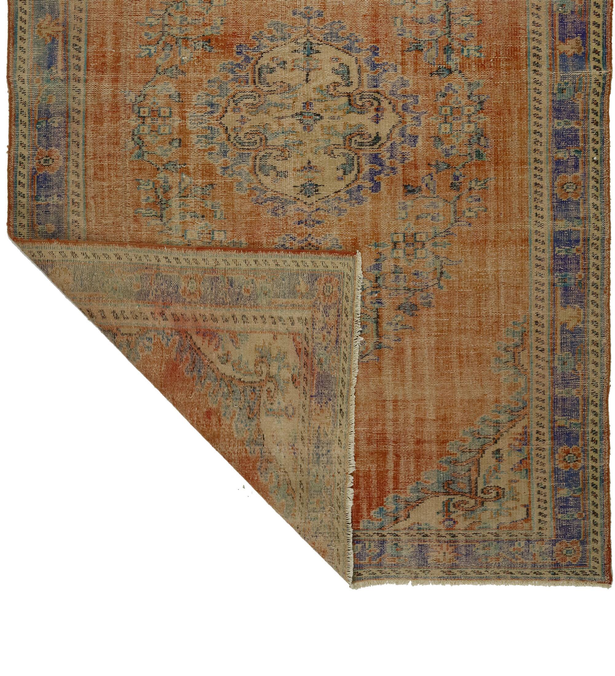 One-of-a-kind turkish handwoven vintage rug - rustic vintage charm 300x 191 cm