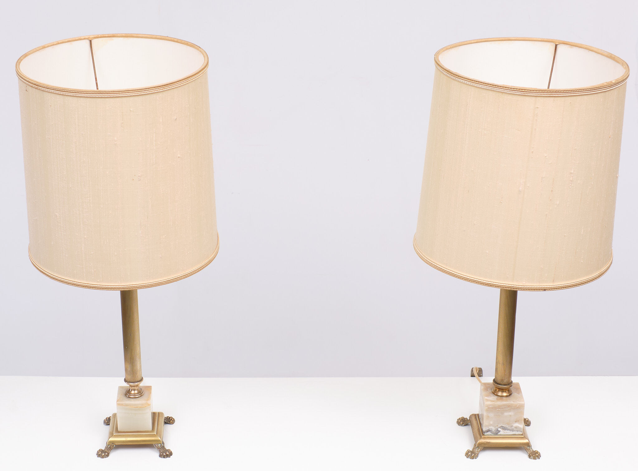 Two Classic Colum Table Lamps, 1960s, France