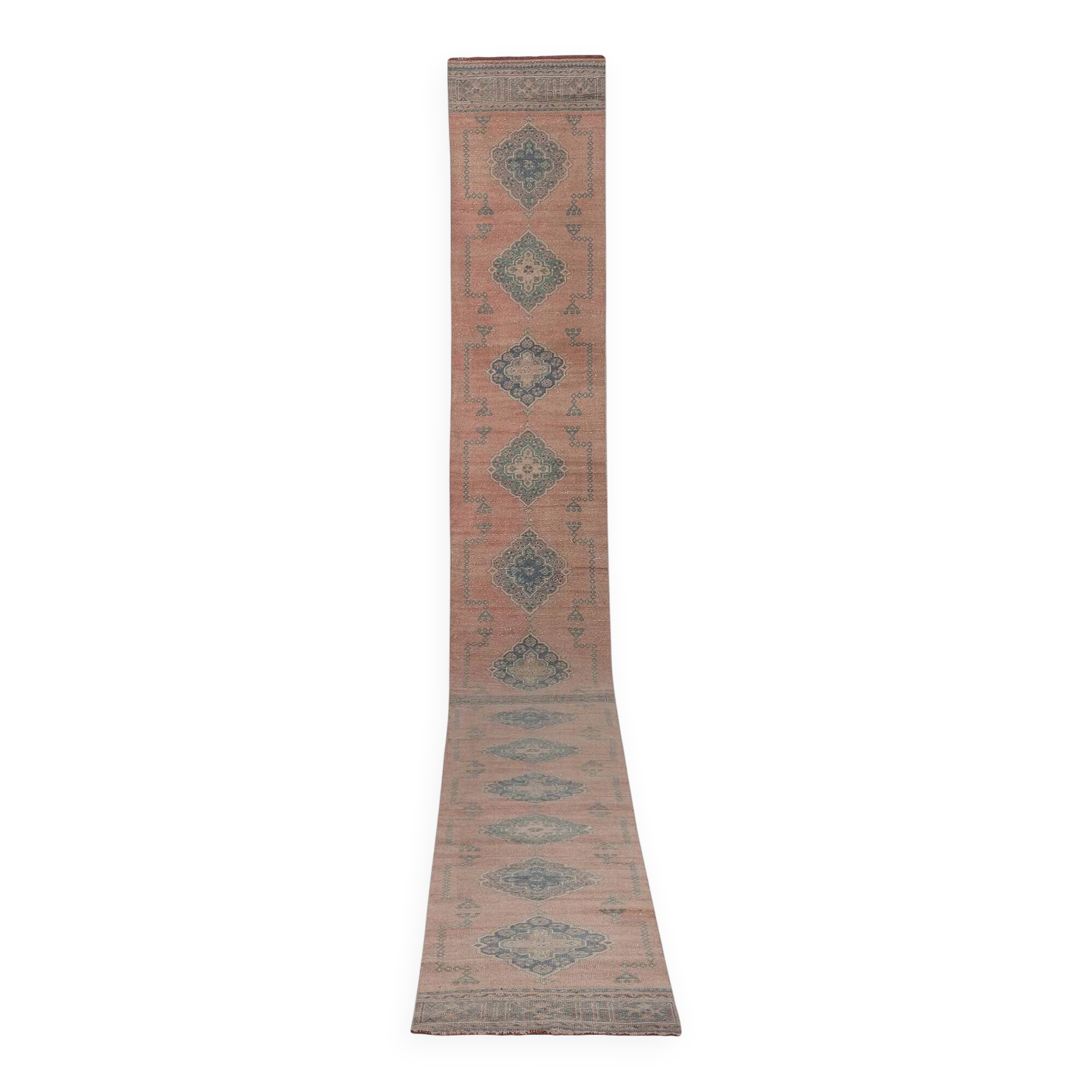 Vintage Turkish hallway rug 80x677 cm