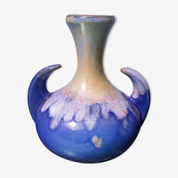 Old vase alpho ceramic blue 1970