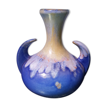 Old vase alpho ceramic blue 1970