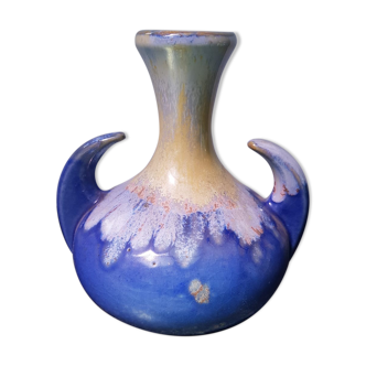 Old vase alpho ceramic blue 1970
