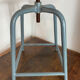 Adjustable height metal and wood workshop stool