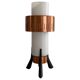 Simple table lamp in copper metal and opal glass, 1960s, Germany