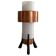 Simple table lamp in copper metal and opal glass, 1960s, Germany