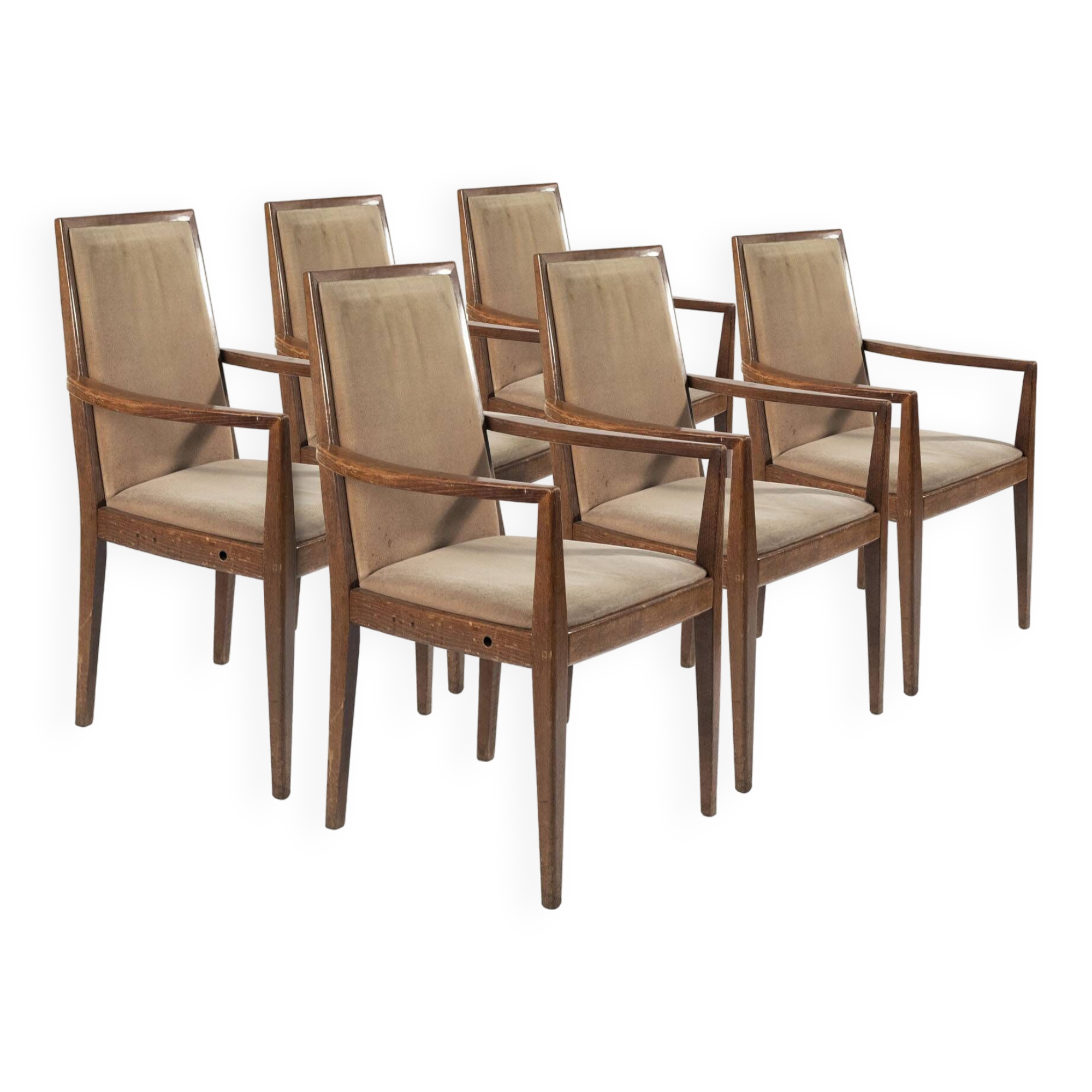 Set of 6 Wiesner Hager vintage armchairs, Austria, 1960s