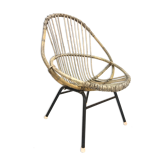 Fauteuil en rotin Dirk van Sliedregt Rohe Noordwolde Pays-Bas 1960