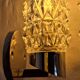 Pair of vintage Art Deco space age chrome and molded glass wall sconces