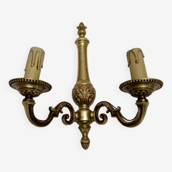 Old bronze double candle holder wall light