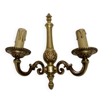 Old bronze double candle holder wall light