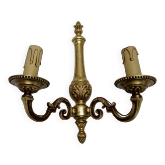 Old bronze double candle holder wall light