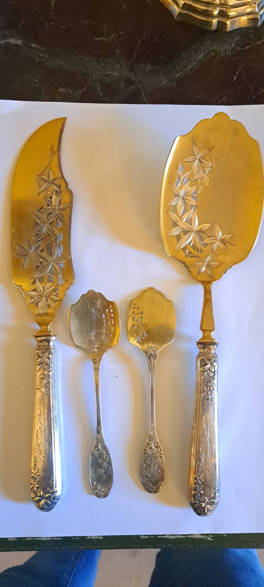 Service à glace en argent signé lefebvre fils aine
