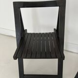 Pair of wooden folding chairs in the style of Aldo Jacober