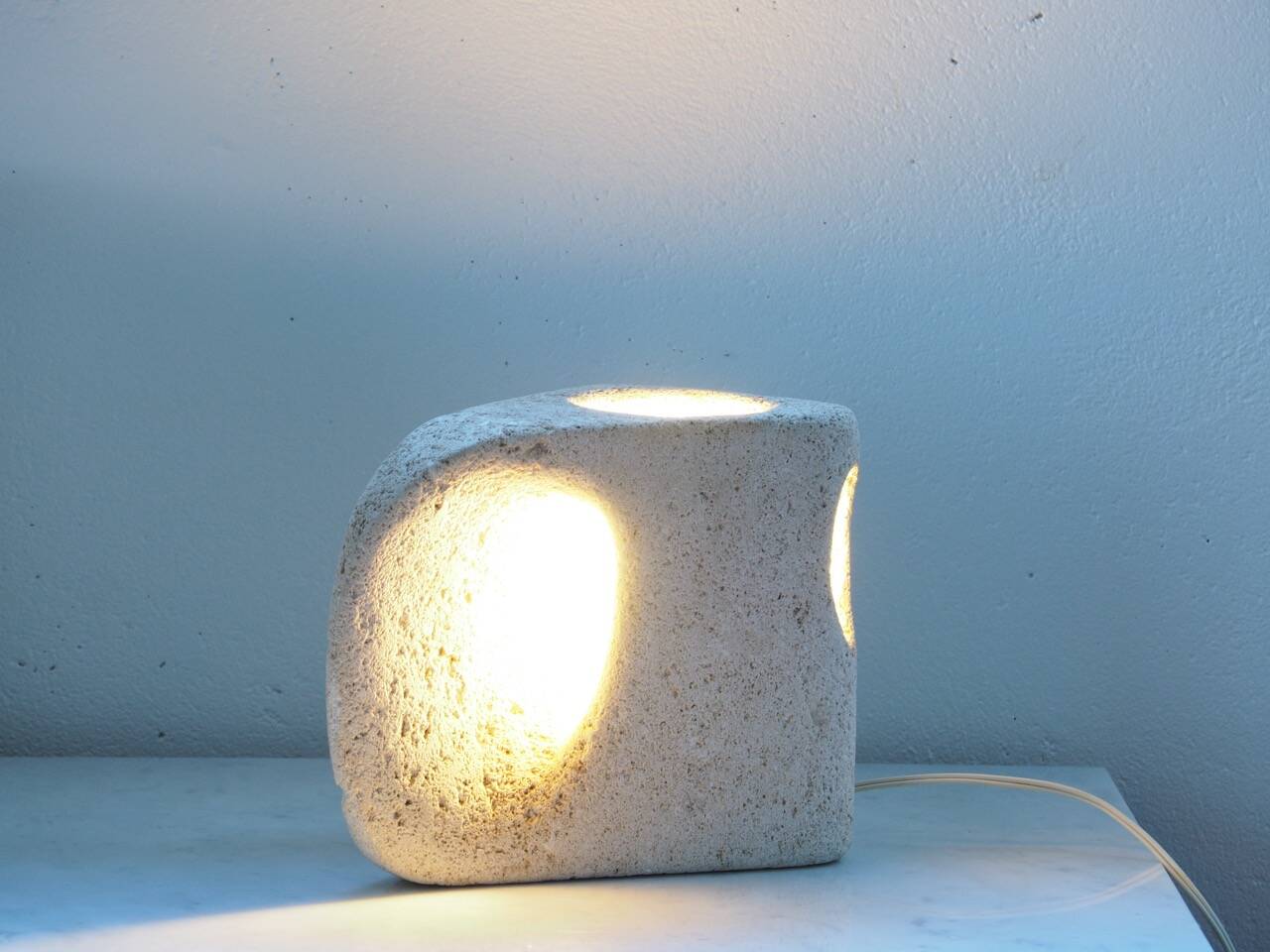 Sculpted stone lamp attributed to albert tormos