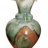 Vintage opaline vase with ruffled neck Stelvia Italy circa 1960