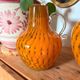 Duo vase & blown glass carafe in orange – 1960s/70s