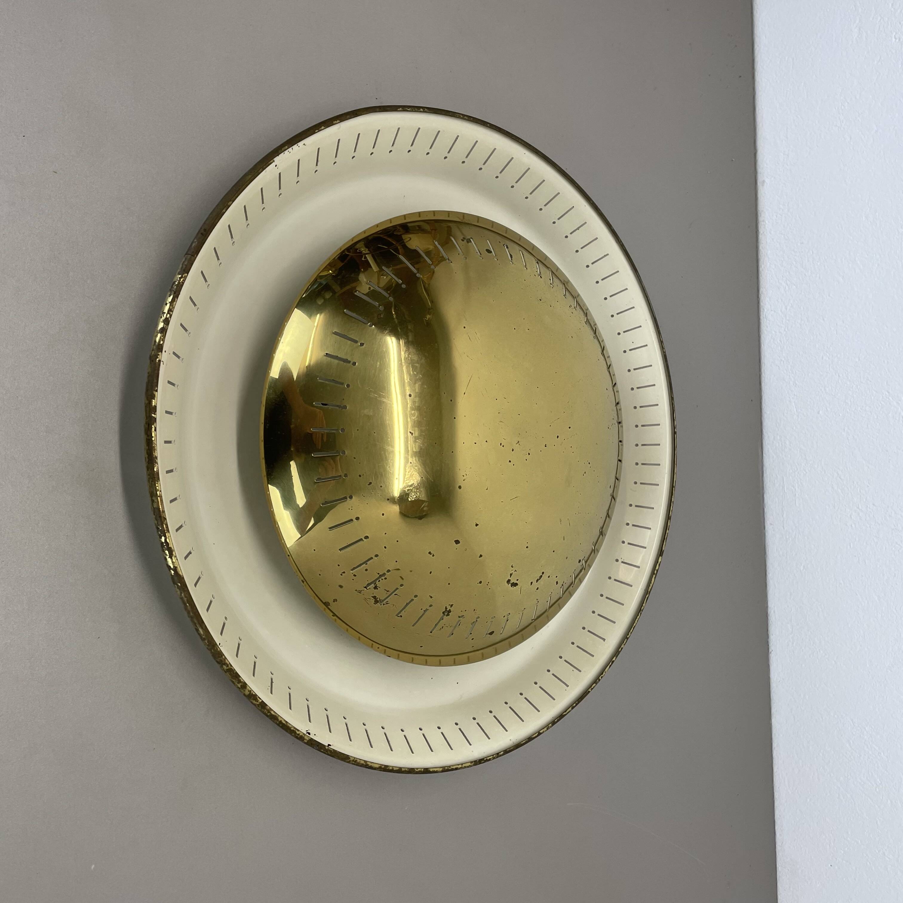 unique 42cm Brass Gino Sarfatti Style Ceiling wall Light Flushmount, Italy