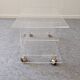 David Lange side table on wheels in plexiglass, France 1970.