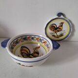 Henriot Quimper bowl with handle and cup