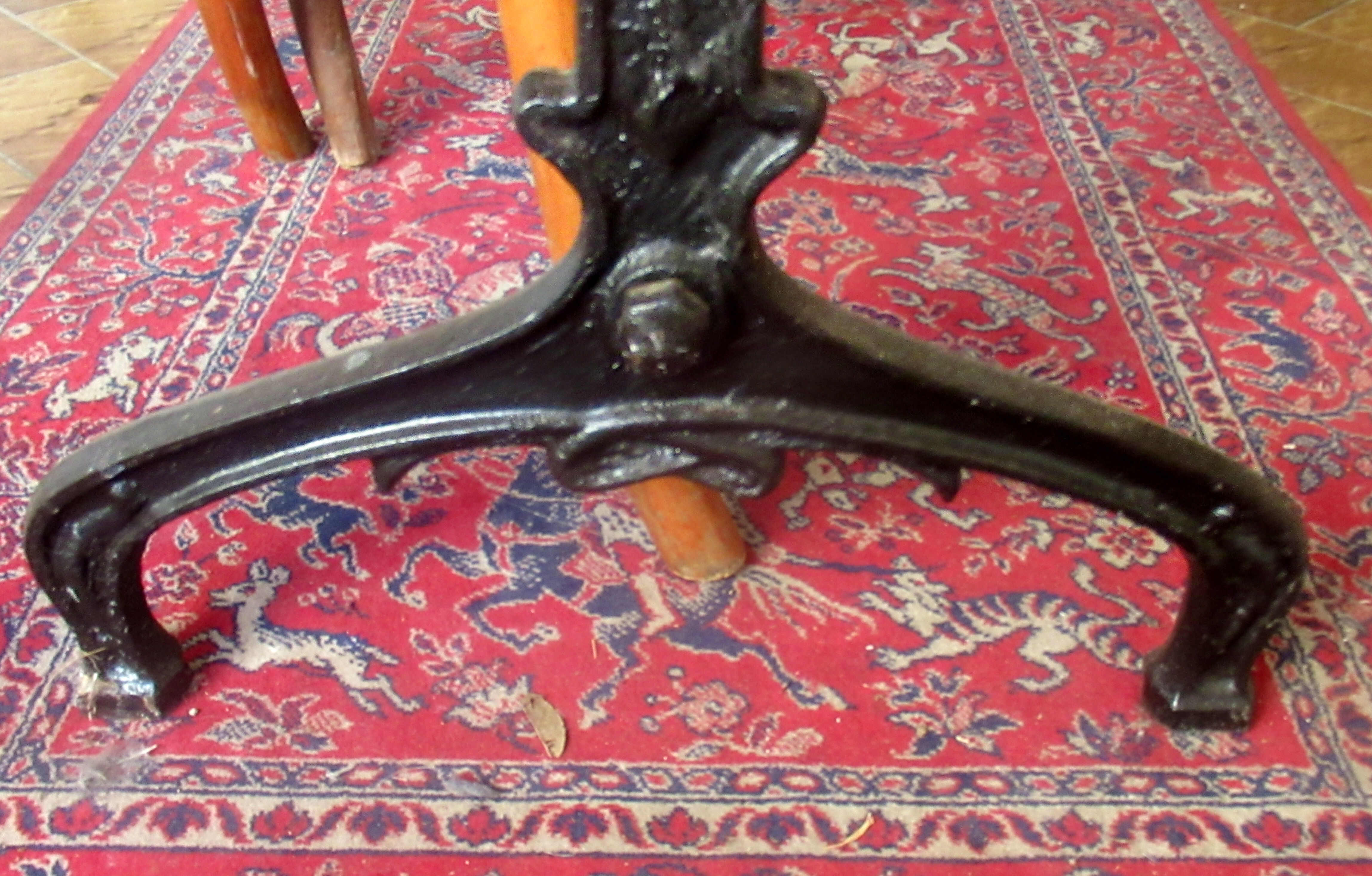 Bistro table, 1900, cast iron foot and marble top.